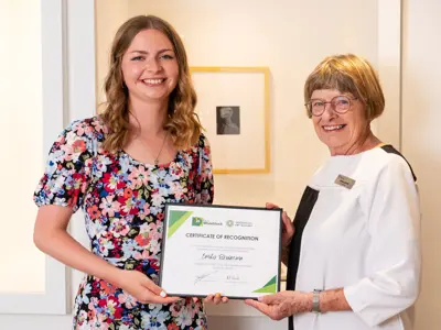 Emily Bruinsma and City Councillor Connie Lauder